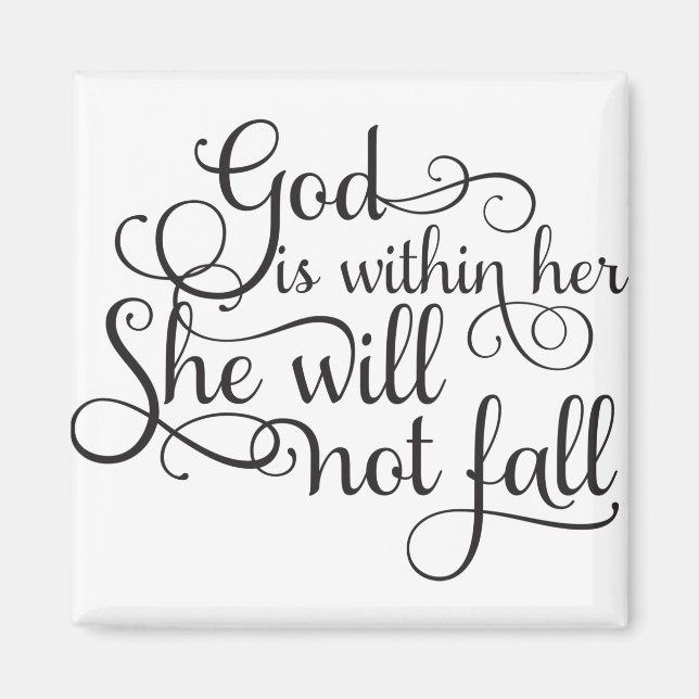God is Within Her She Will Not Fall Magnet (Front)