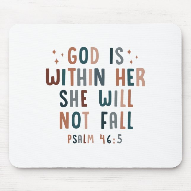 God Is Within Her She Will Not Fall  Mouse Mat (Front)