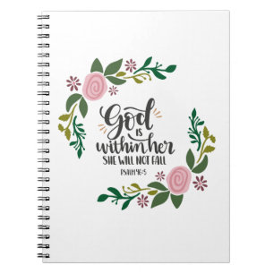 God is within her, she will not fall notebook