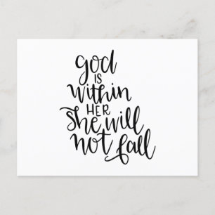 God is within her she will not fall postcard