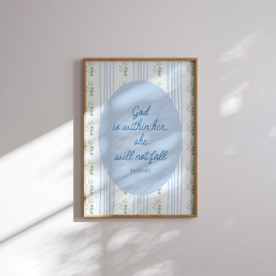 God Is Within Her, She Will Not Fall Wall Art