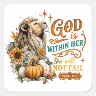God Is Within Her...  Square Sticker