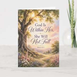 God Is Within Her Watercolor Scripture Card