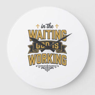 God Is Working Vintage Faith Typography Shirt_1 Large Clock