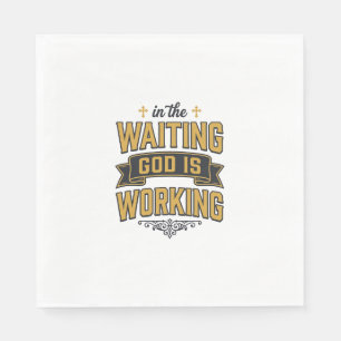 God Is Working Vintage Faith Typography Shirt_1 Napkin