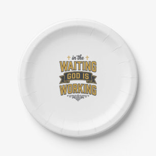 God Is Working Vintage Faith Typography Shirt_1 Paper Plate