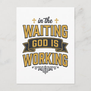 God Is Working Vintage Faith Typography Shirt_1 Postcard