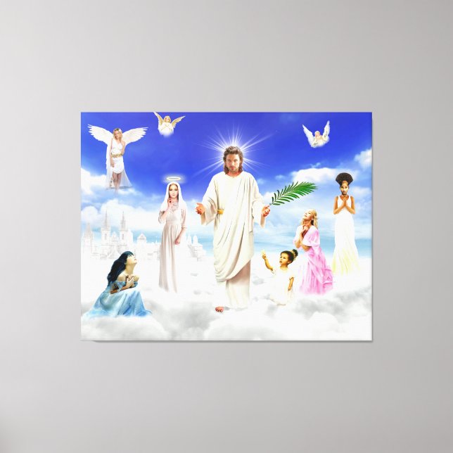 God Jesus Bible Angel Christianity religion easter Canvas Print (Front)