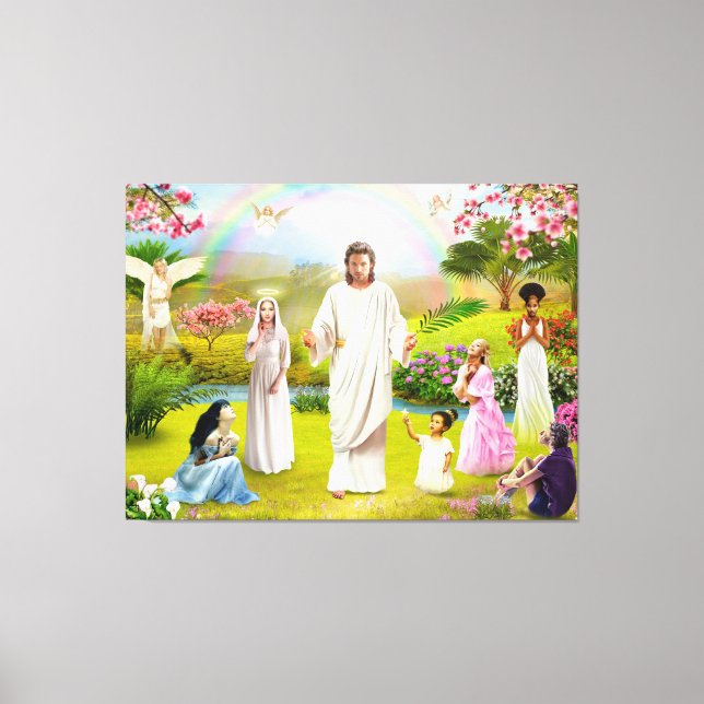 God Jesus Christ Bible Angel Christianity religion Canvas Print (Front)