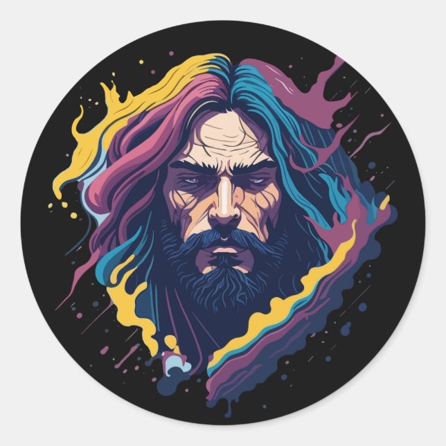 God Jesus Christ Classic Round Sticker (Front)