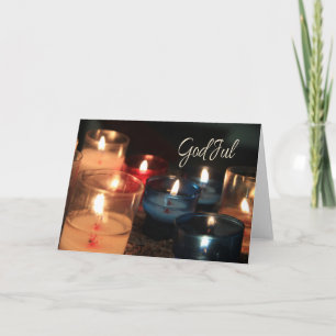 God Jul Burning candles christmas Holiday Card