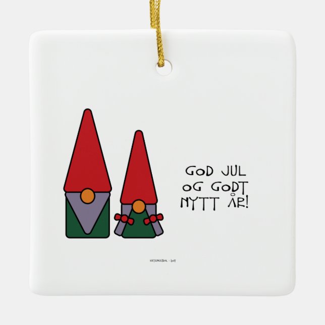 God Jul Ceramic Ornament (Front)