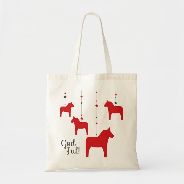 God jul! Dala Horse Tote Bag (Front)