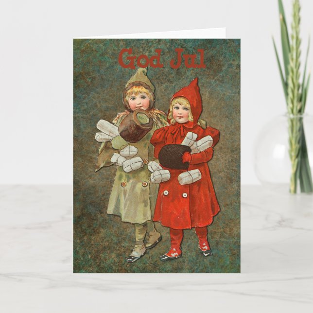 God Jul Folded Greeting Card (Front)