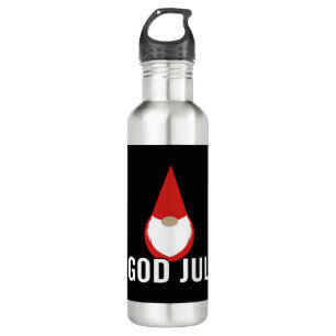 God Jul Gnome Tomte Merry Christmas 710 Ml Water Bottle