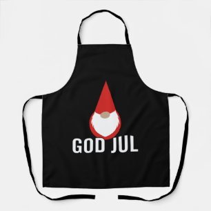 God Jul Gnome Tomte Merry Christmas Apron