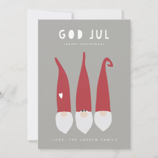 God Jul Gnomes Holiday Card