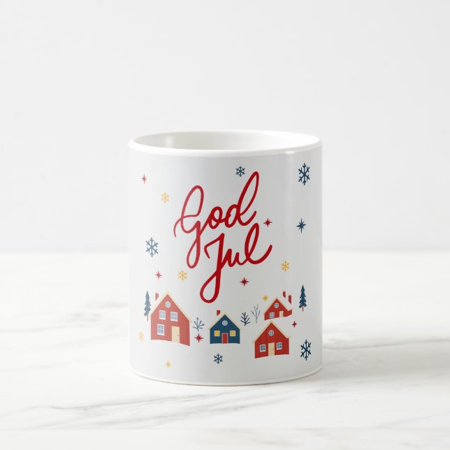 God Jul — Merry Christmas from the North! Coffee Mug (Center)