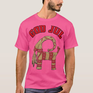 God Jul Merry Christmas Julbock Straw Goat 1 T-Shirt