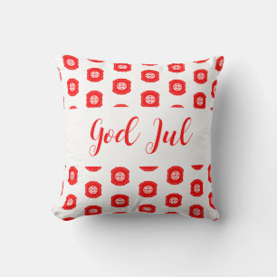 God Jul Merry Christmas Scandinavian pattern gift Cushion