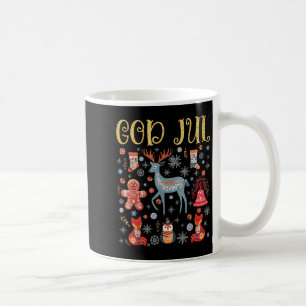 God Jul Nordic Reindeer Cottagecore Scandinavian C Coffee Mug