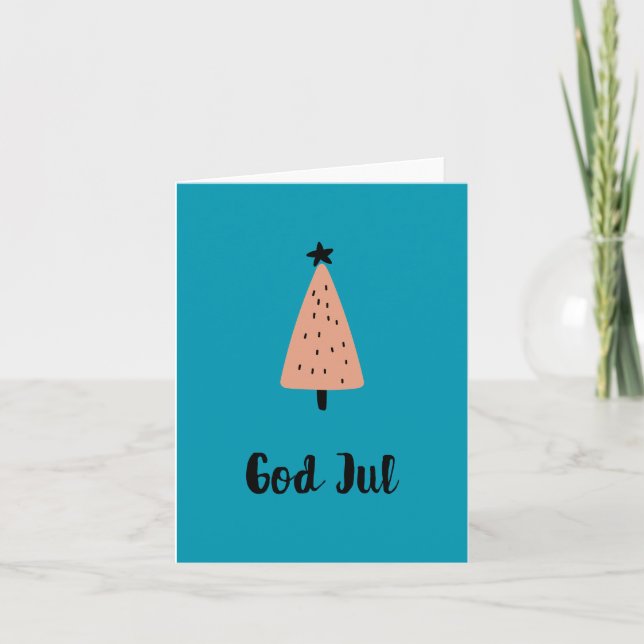 God Jul, Norwegian Christmas  Card (Front)