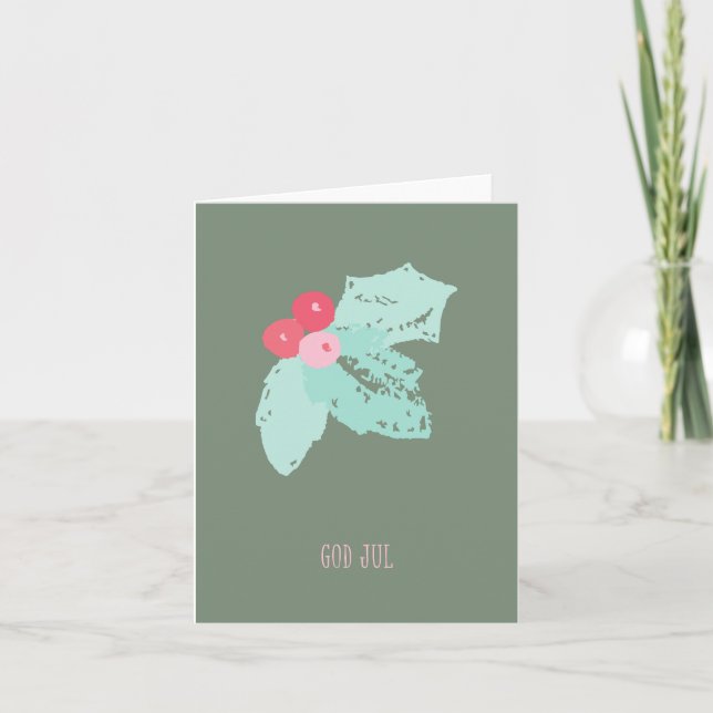 God Jul, Norwegian Christmas  Card (Front)