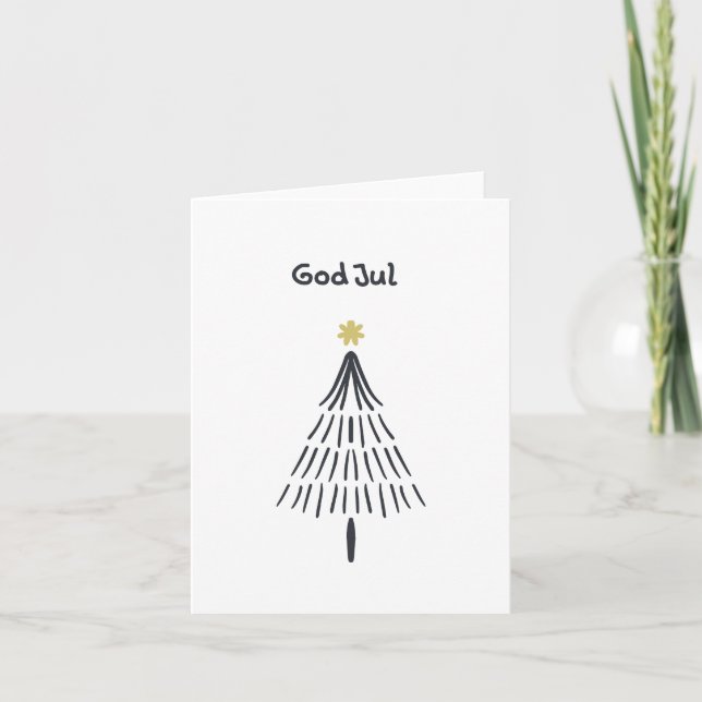 God Jul, Norwegian Christmas  Card (Front)