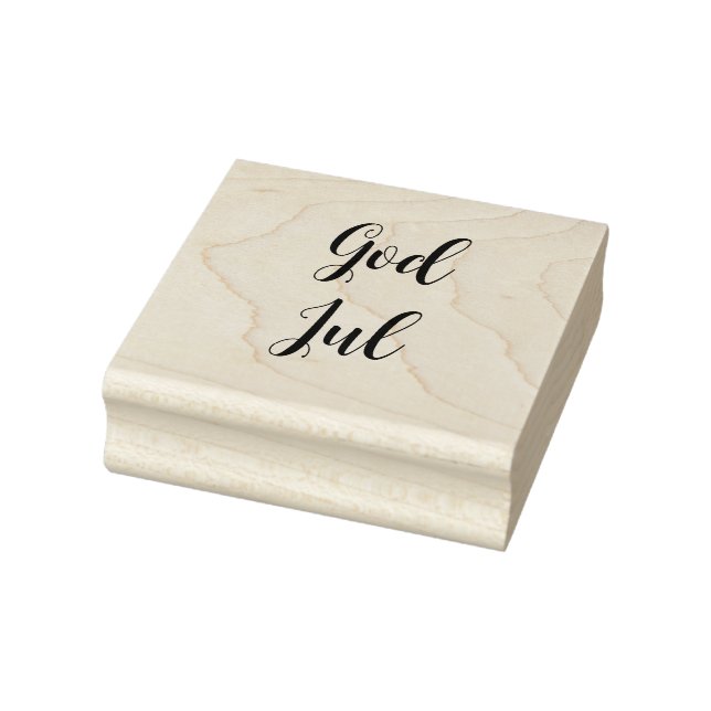 God Jul Norwegian Christmas Greeting Rubber Stamp (Stamp)