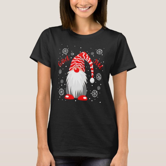 God Jul Norwegian Gnome Merry Christmas Apparel T-Shirt (Front)