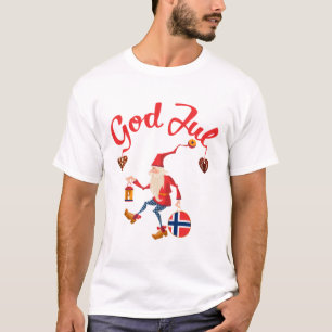 God jul norwegian merry christmas norway tomte gno T-Shirt