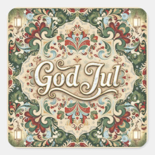 God Jul Norwegian Norway Christmas Stickers