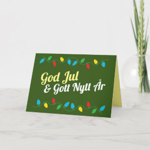 God Jul och Gott Nytt År Kort Holiday Card