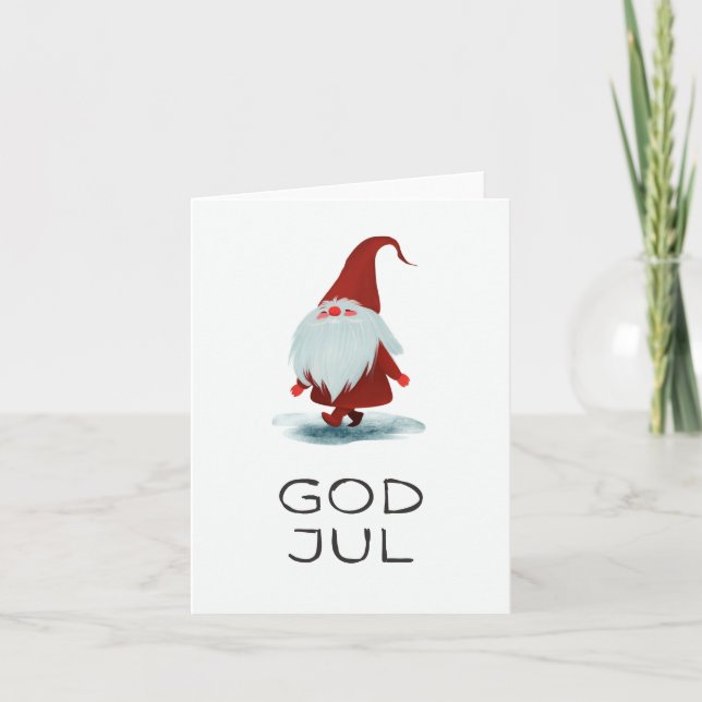 God Jul, Scandinavian Christmas  Card (Front)