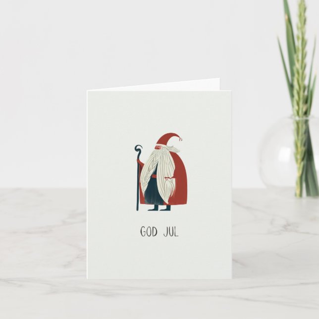 God Jul, Scandinavian Christmas  Card (Front)