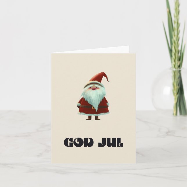 God Jul, Scandinavian Christmas  Card (Front)