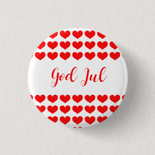 God Jul Scandinavian Christmas gift volunteer  3 Cm Round Badge