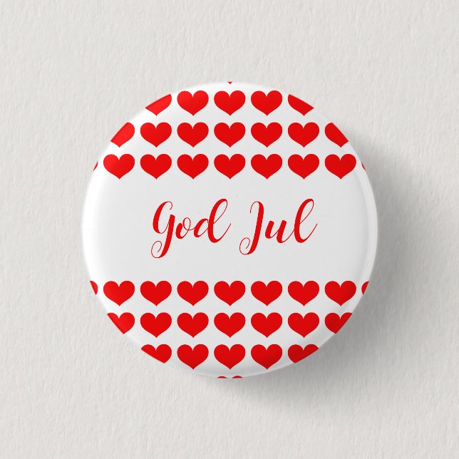 God Jul Scandinavian Christmas gift volunteer  3 Cm Round Badge (Front)