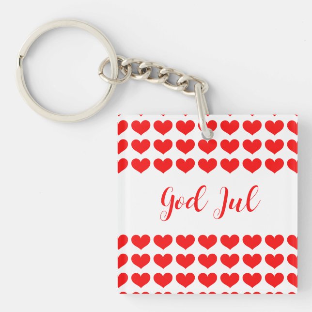 God Jul Scandinavian Christmas gift volunteer  Key Ring (Front)