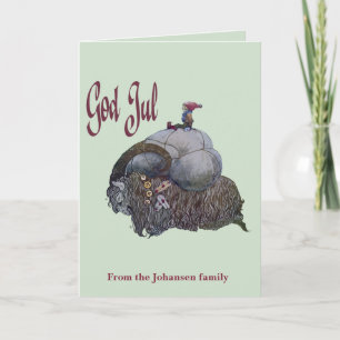 God Jul Scandinavian Julbocken Yule Goat After Joh Card