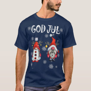 God Jul Scandinavian Swedish Merry Christmas Reind T-Shirt