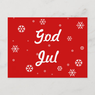 God Jul Snowflakes Postcard