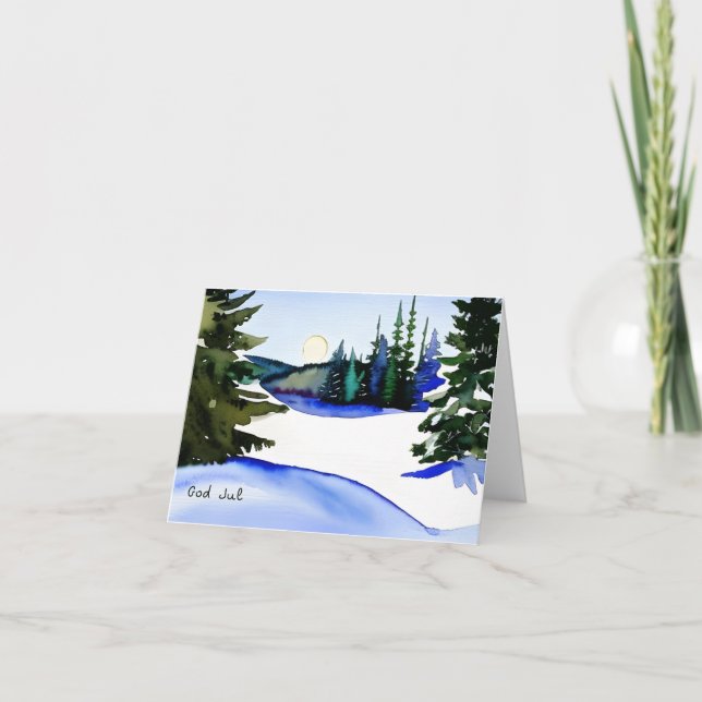 God Jul, Swedish Christmas  Card (Front)