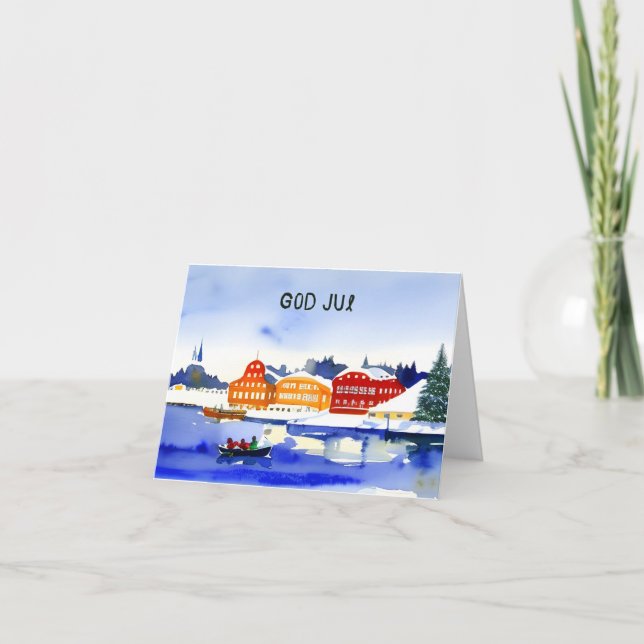 God Jul, Swedish Christmas  Card (Front)