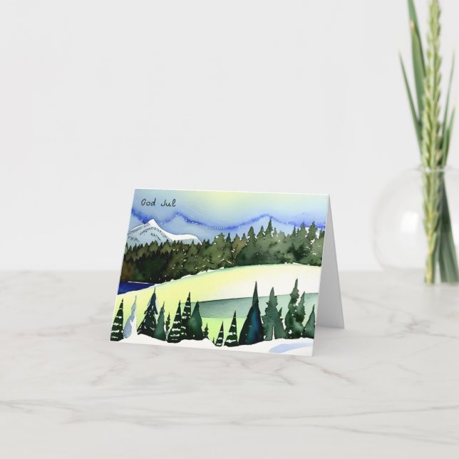 God Jul, Swedish Christmas  Card (Front)