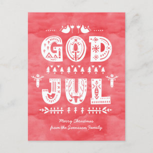 God Jul Swedish Christmas Card Scandi Style Script
