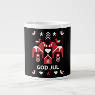 God Jul Swedish Folk Art Large Coffee Mug