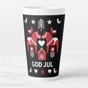 God Jul Swedish Folk Art Latte Mug