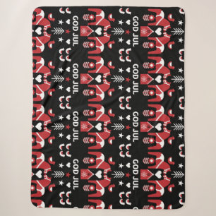 God Jul Swedish Folk Art Sherpa Blanket