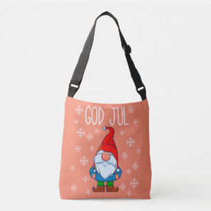 God Jul, Swedish Tomte Gnome, Scandinavian Merry Crossbody Bag